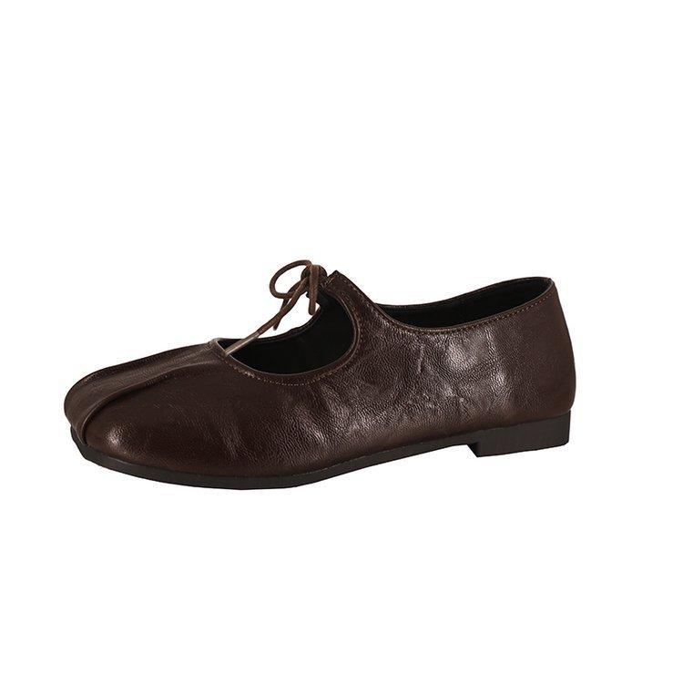 French suede flat-soled small red single shoes women's shoes 2025 spring and summer gentle Mary Jane ballet evening shoes