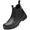 Holfredterse Steel Toe  Shoes For Mens High Top Leather Indestructible Work Chelsea Boots Resistance Oleic Acid Alkali Newest