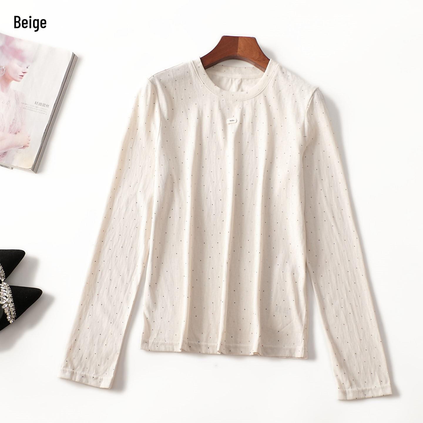 Autumn Long Sleeve Mid-Length Base Shirt - Women s Clothing Clearance Large