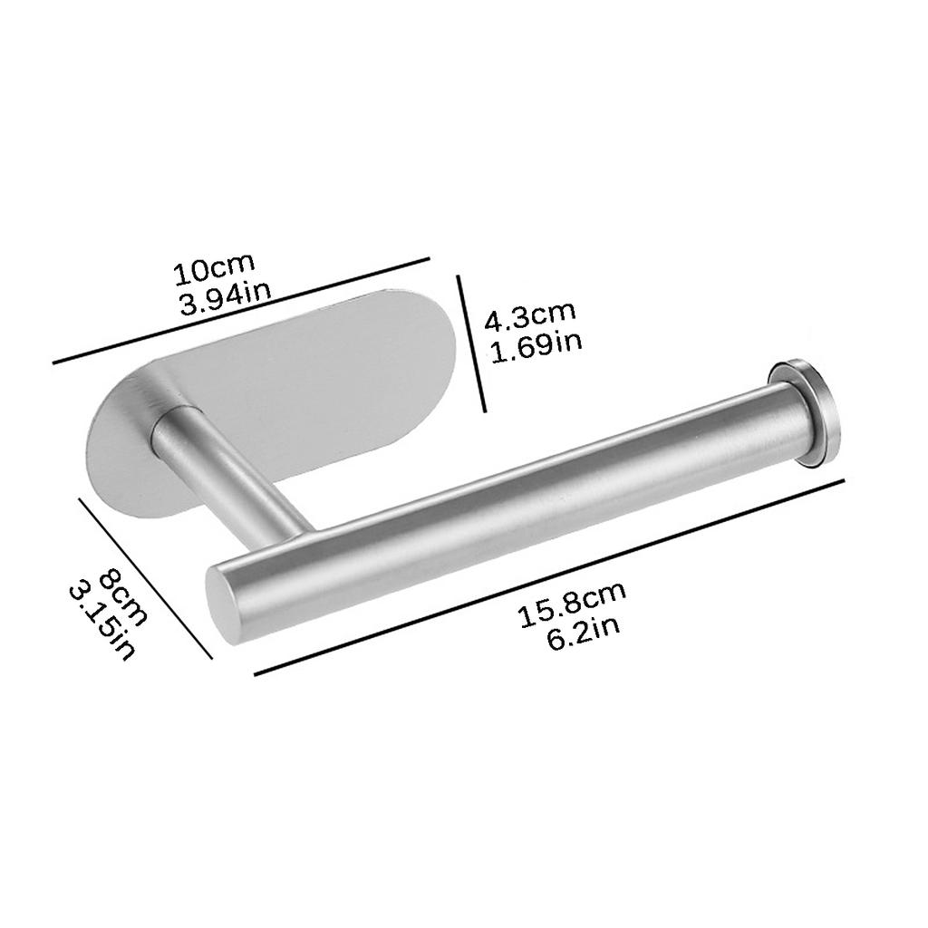 Edelstahl-Papierhandtuchhalter, selbstklebender Toilettenpapierhalter für Küche, Bad, Toilette, verlängertes Lagerregal
