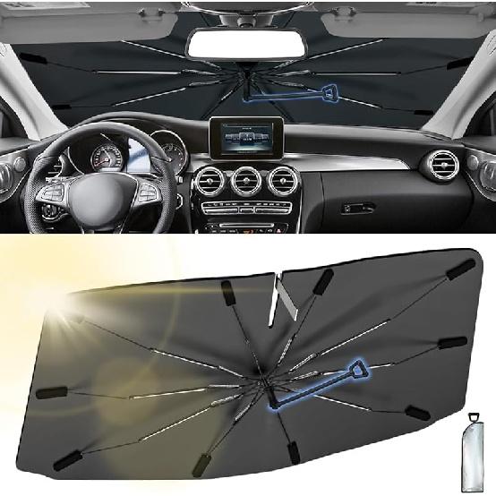 

Автомобильный козырек 2024 года для переднего лобового стекла с ручкой против царапин на 360 °, складной солнцезащитный козырек для автомобильного зонта, солнцезащитный козырек для лобового стекла, подходящий для внедорожника седана серебряный