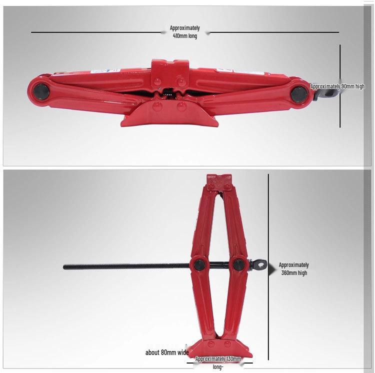 Cric Auto 2.0T cu Manivelă Foarfecă, Utilizare de Urgență în Aer Liber, Negru
