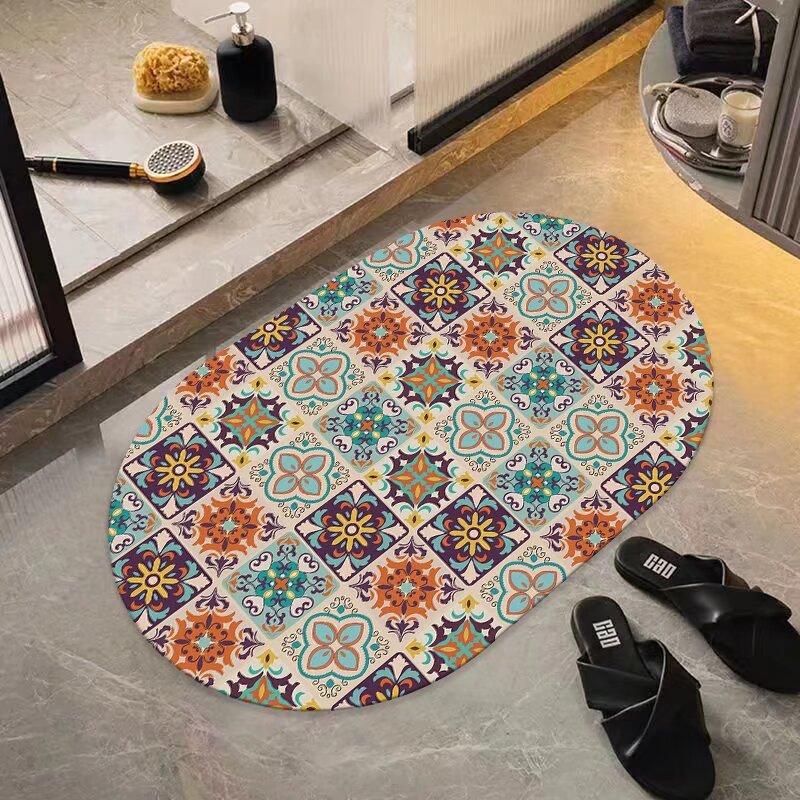 Diatom mud bathroom floor mat non-slip absorbent quick-drying foot mat indoor bathroom toilet door carpet