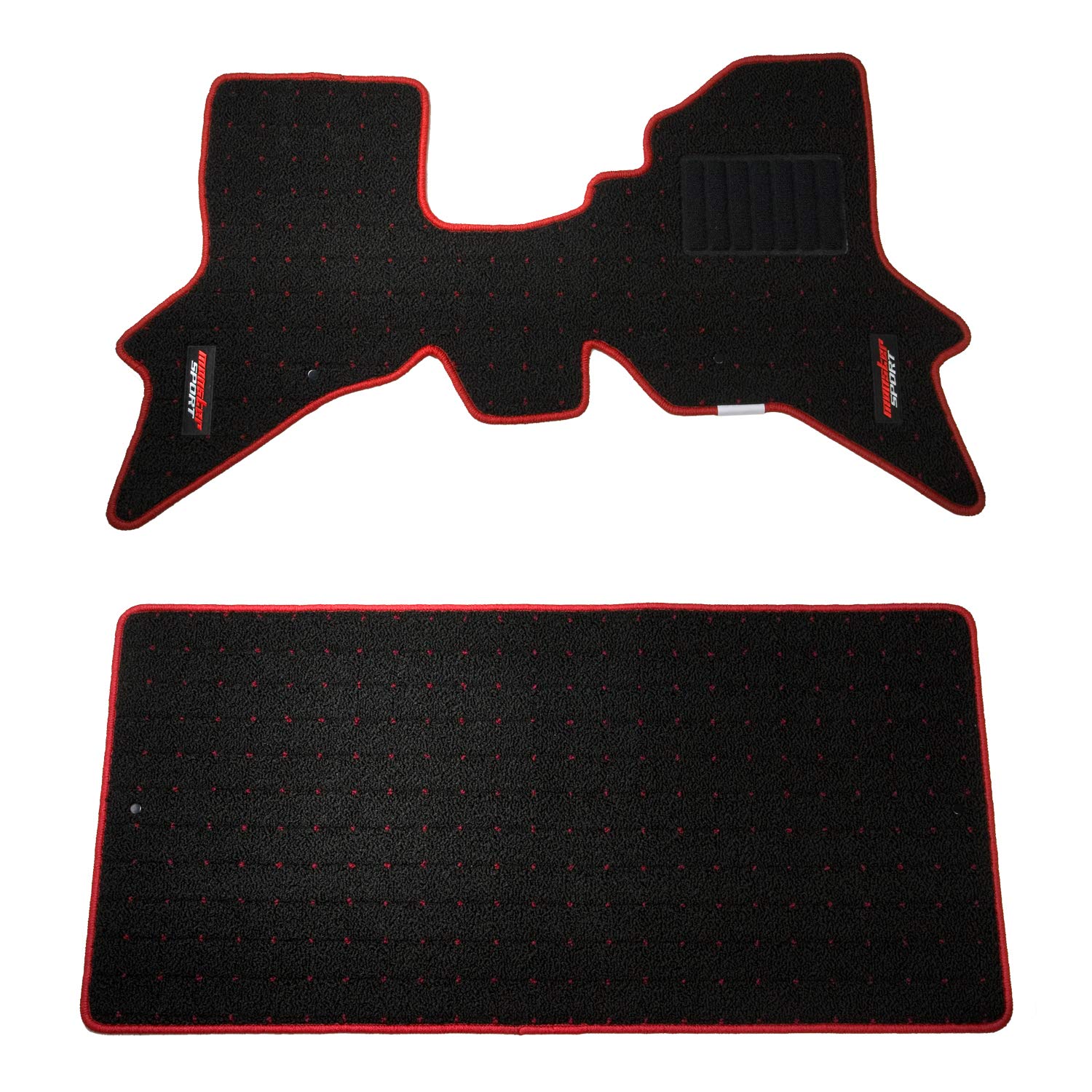 

MONSTER SPORT Floor Mats for Every Van Van folding rear seat Black x [DA64V]/Scrum [DG64V] AT/One-piece vehicles, Red, 894550-3870M