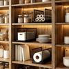 Iron Plastic Wrap Storage Rack Multi-Layer Vertical Storage Rack Cabinet Organizer  for Kitchen