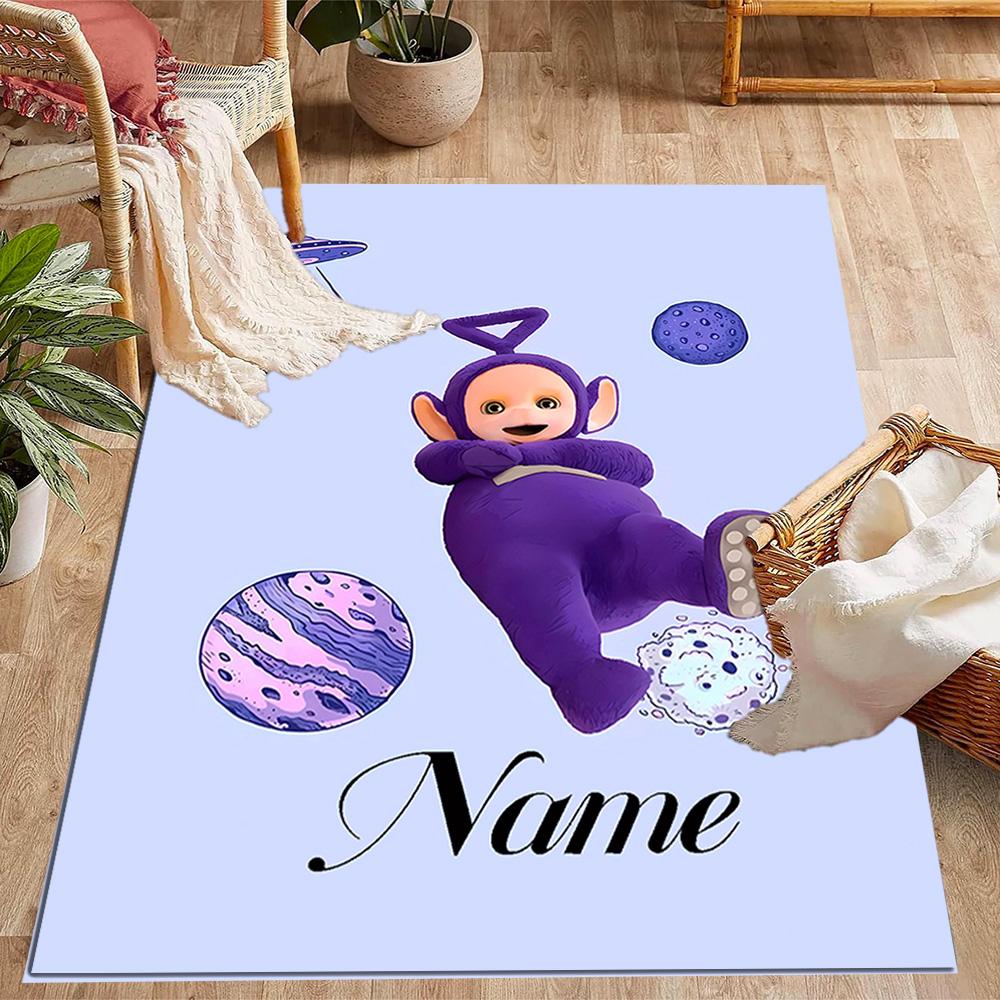 Purple Teletubby Space Customize Your Name Floor Rug Office Rug Design for Decorate room Dormitory Balcony Outdoor Anti-slip Rug Office home decor