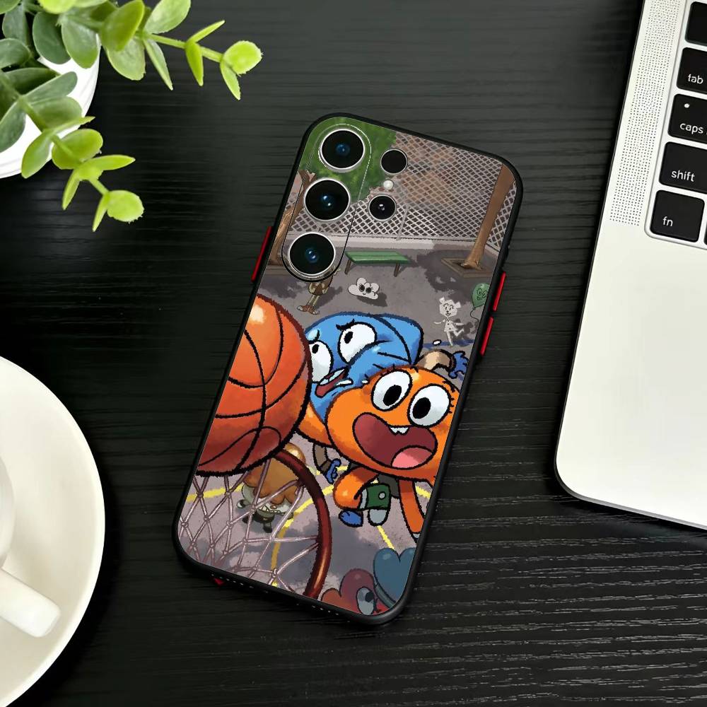 J-Gumball and Darwin Phone Case For Samsung S26,S25,S24,S23,S22,S21,S20,Ultra,Plus,FE Black Soft Cover