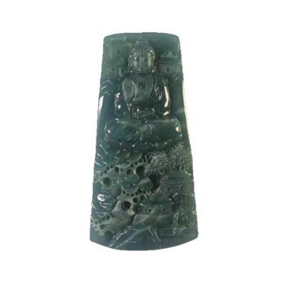Landscape Dainichi Jade Pendant: A-Grade Natural Carved Jade for Men and Women