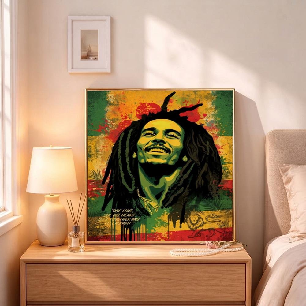 Bob Marley One Love Reggae Music Vibes 5D Diamond Painting Round Diamond Rhinestones Mosaic Diamond Embroidery Wall Paintings Rhinestones Gift Framele