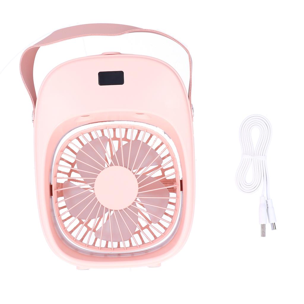 Adjustable Electric Fan Portable Spray Humidification Electric Fan for Home Outdoor DormitoryPink