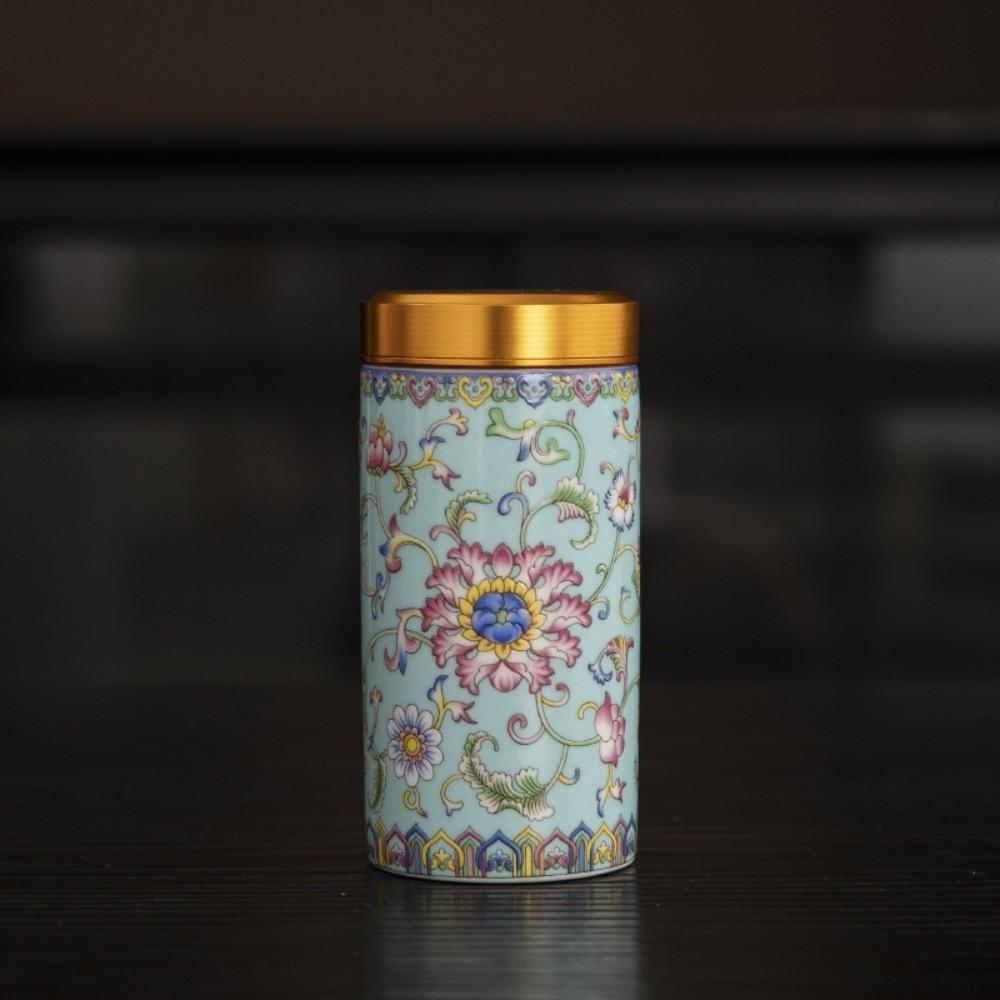 Mini Tea Packaging Box Flower Green Tea Canister Empty Tea Tin Can  Loose Leaf Tea Storage
