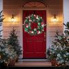 Yousheng Christmas Wreath Skull Wear Hat Figure Xmas Front Door Decor Indoor Outdoor Front Door Window Holiday Decoration
