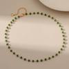 Dark Green Acrylic Bead 18k Gold Elegant Clavicle Necklace