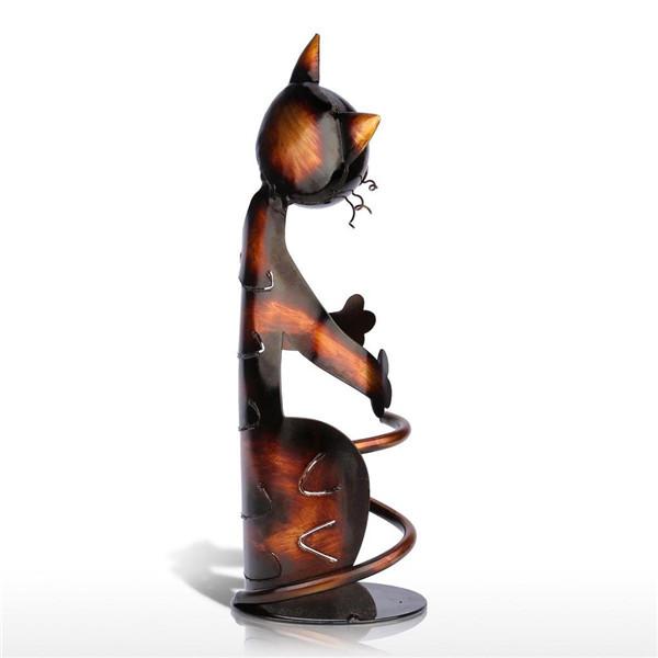TOOARTS Cat Shaped Wine Holder Wine Shelf Metal Sculpture