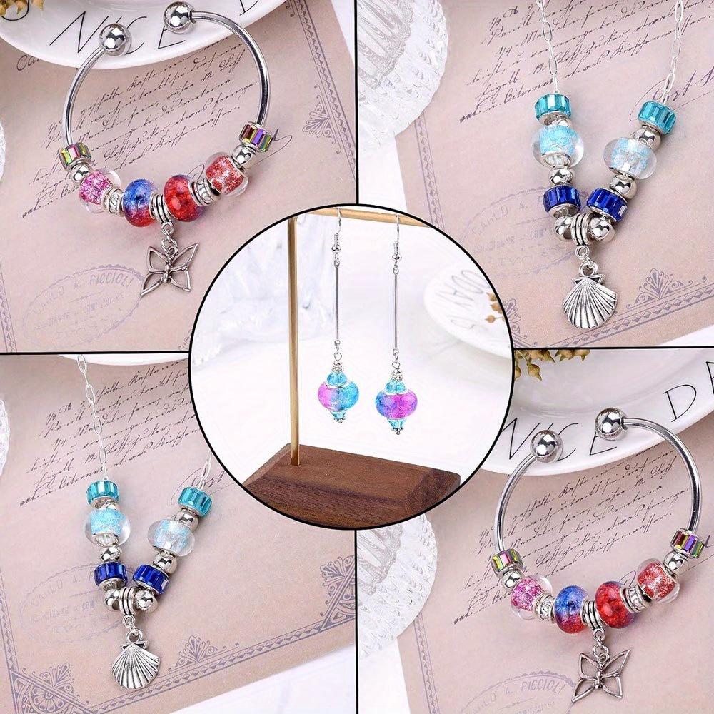 7/14/21pcs Resin European Style Large Hole Beads Lighting Fixtures Spaced Beads Jewelry Beads DIY Craft Jewelry Bracelets Necklace Jewelry Making