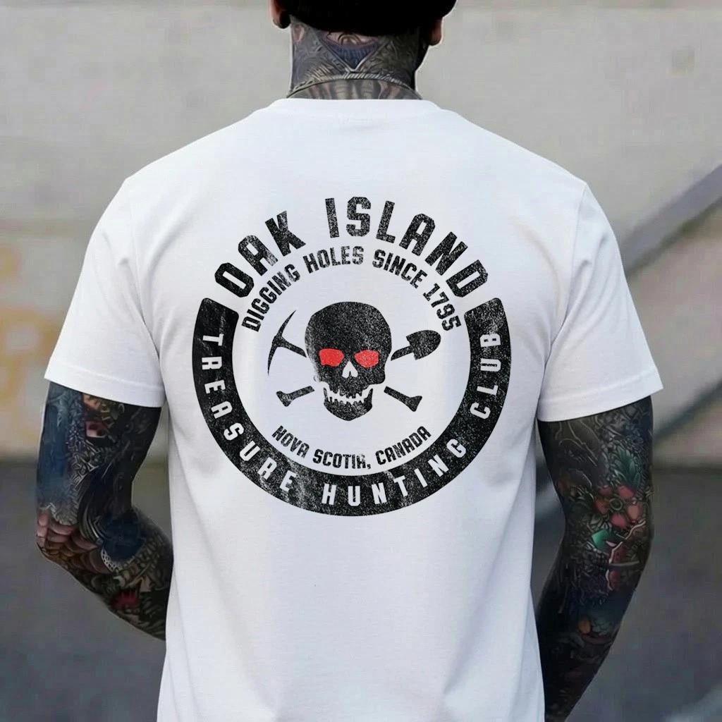 Oak Island Treasure Hunting Club Vintage Skull and Crossbone T-Shirt 4XL