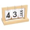 Standing Flip Wooden Desk Calendar Nordic Style Vintage Large Display Wooden Flip Calendar for