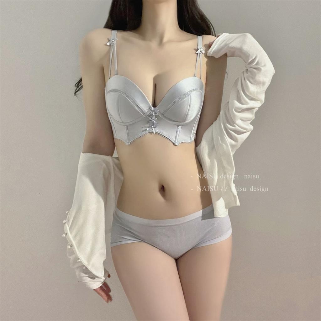 Verano Niñas Sexy Sexy Sexy Pechos Pequeños Juntos Mostrar Gran Cantidad de Leche Para Prevenir Caída Ropa Interior