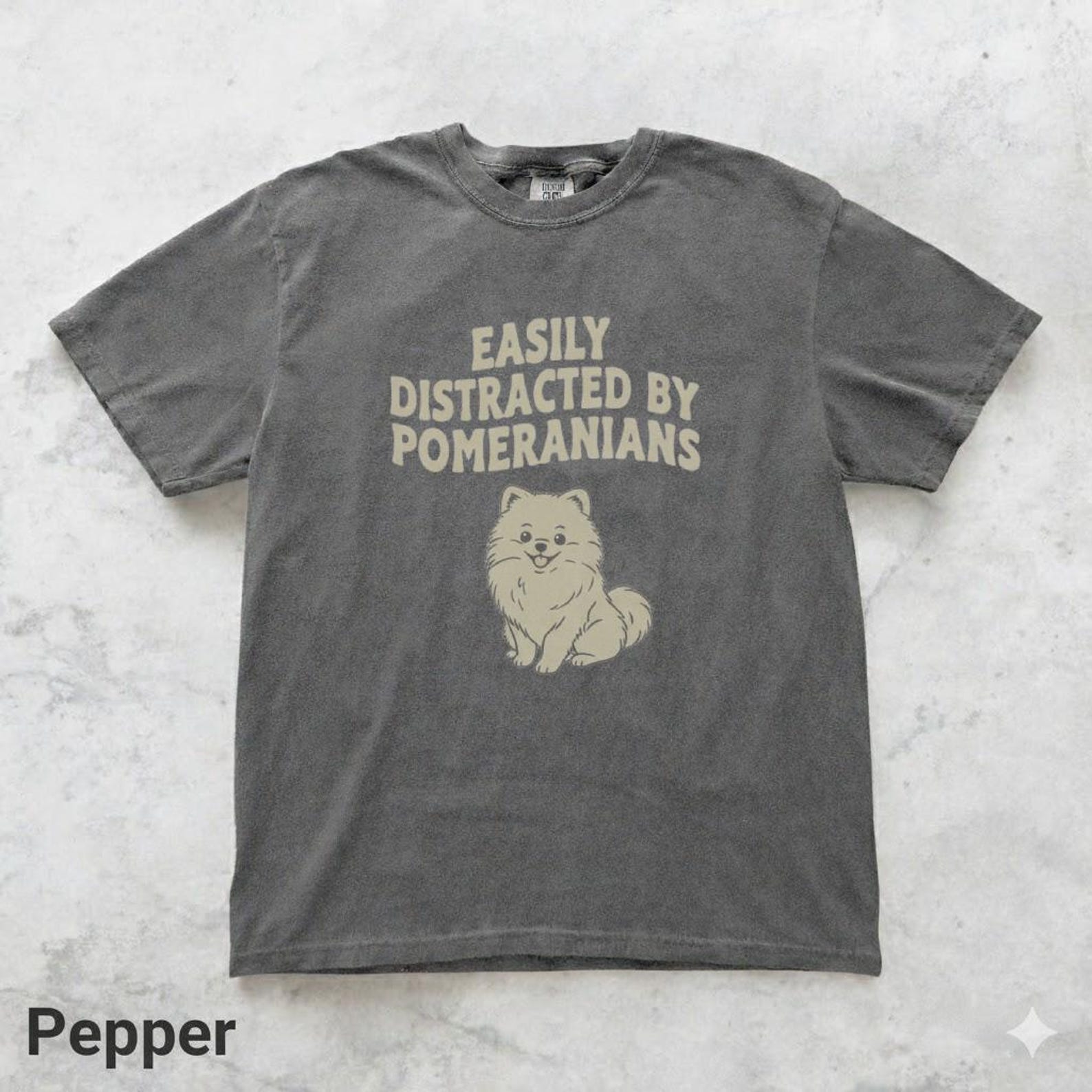 Easily Distracted by Pomeranians Shirt Unisex, Comfort Colors Funny Dog Lover Tee, Pomeranian Mom Gift, Cute Pet Owner T shirt 2XL