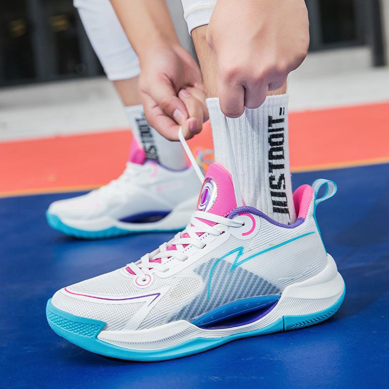 

Ультралегкие кроссовки для баскетбола V2 с карбоновой пластиной и азотной технологией для мальчиков и подростков, спортивная обувь для реального боя, светящиеся для учащихся средней школы 45