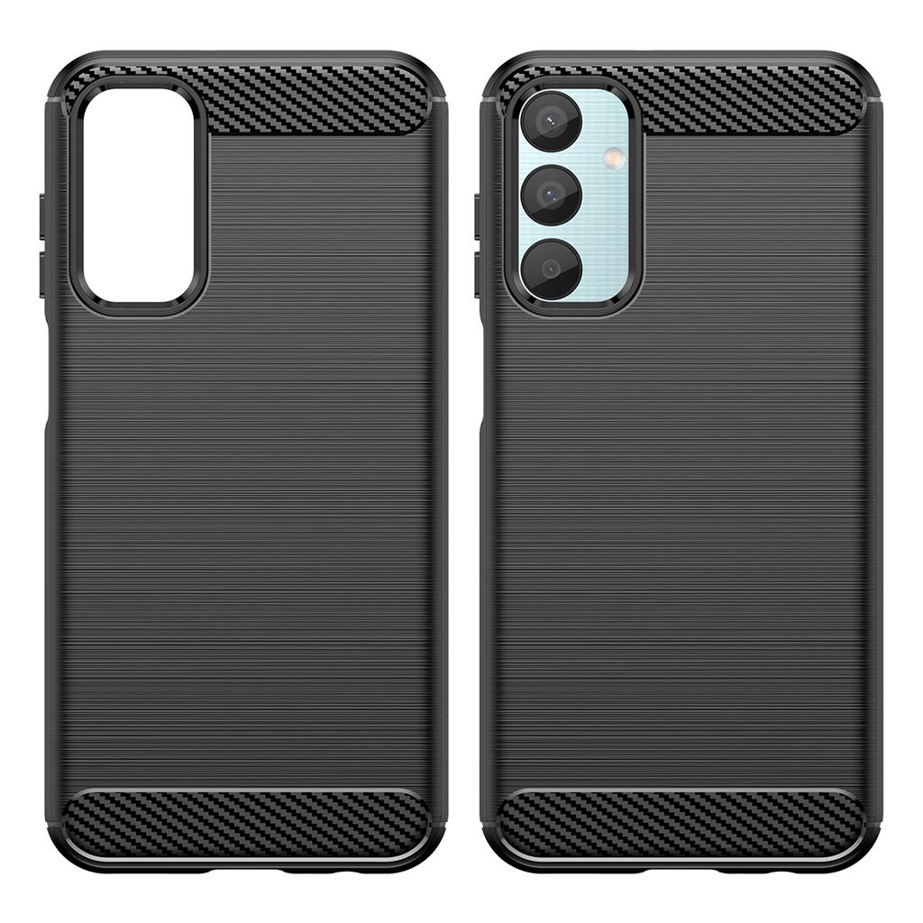For Samsung Galaxy M15 5G/F15 5G Brushed Case Carbon Fiber Texture TPU Phone Cover