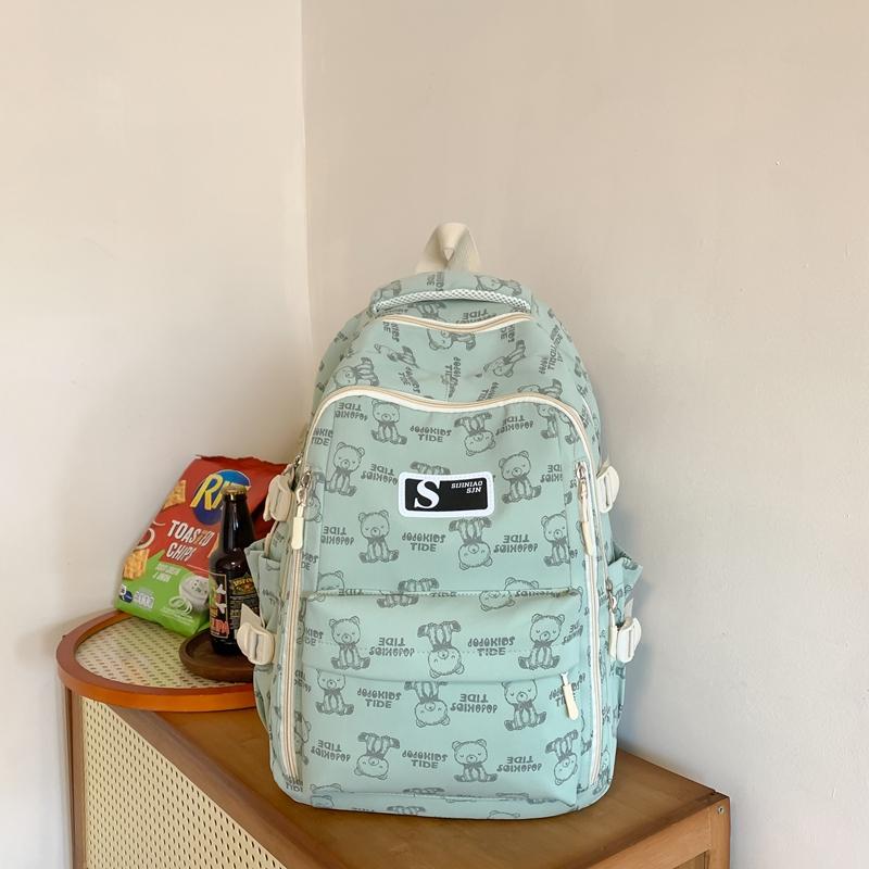 Student Schoolbag Female Junior High School Large Capacity Backpack Bear Schoolbag