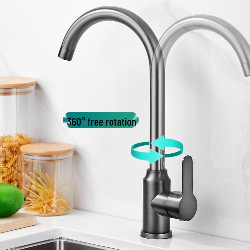 OEING Wall-Mounted Stainless Steel Kitchen Faucet
