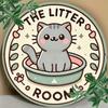 The Litter Room Cat Metal Sign Round 7.8x7.8 Inch Vintage Wall Decor for Bar Cafe Garage