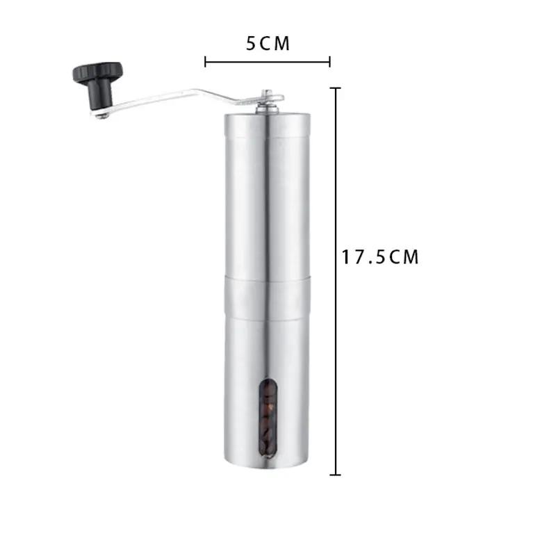 

Кофемолка из нержавеющей стали с ручкой, регулируемая толщина помола, ручная кофемолка, кофемашина, кухонные аксессуары, инструмент