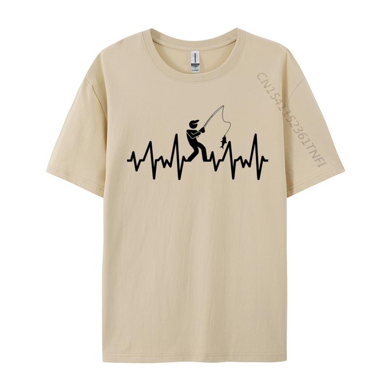 Fishing Heartbeat Tshirts Slim Fit Normal Top Tshirts Student Tops T Shirt Design Tee Shirts Thanksgiving Day