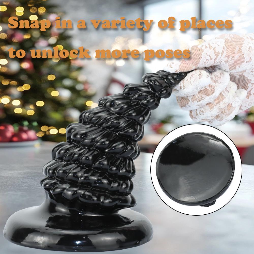 10cm Black Large Anal Plug with Suction Cup - Pointed Dilator Toy