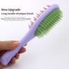 Home Long Handle 2-in-1 Comb for  Double-sided Shampoo Brush Silicone with Handle Shampoo Comb Wet and Dry Shampoo Massage Brush