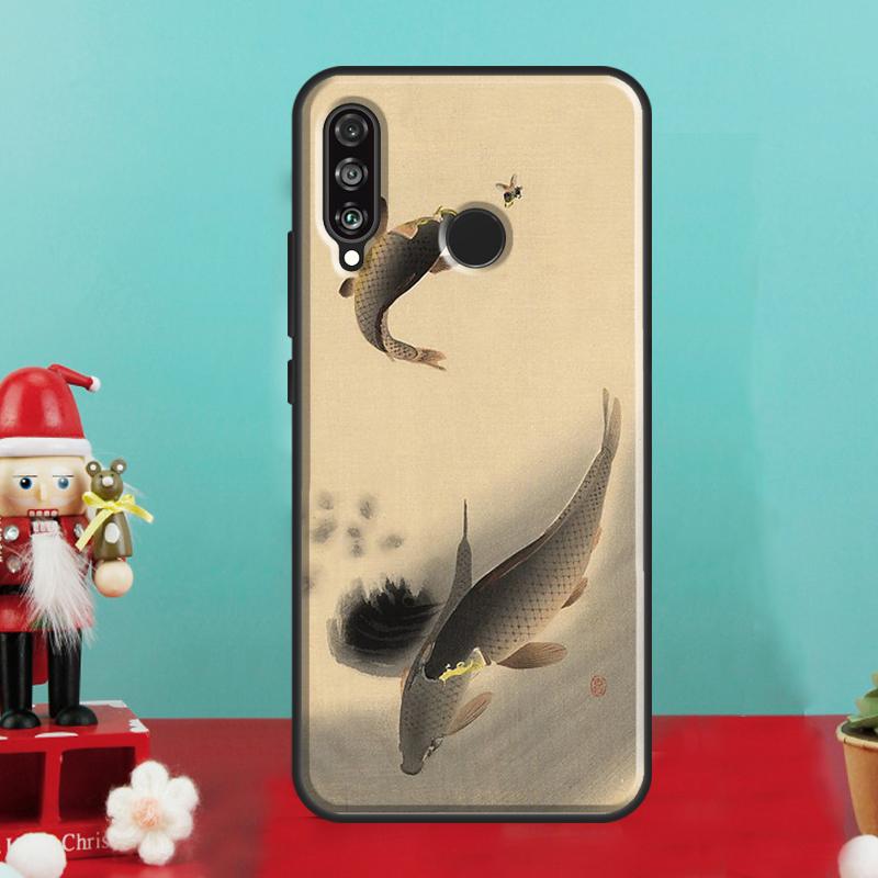 Carp Koi Fish Watercolor For Huawei Nova 9 10 SE 12i 11i 8i 12s Y90 Y60 Y70 Y72 Y61 Y91 P20 P40 P30 Lite P60 Pro Case