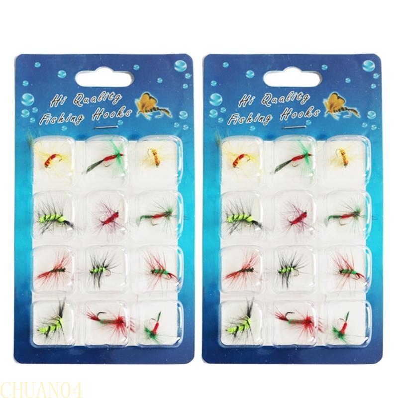 A1A2 Fishing Fly Fishing Fly Kits Fly Fishing Lures Fish Salmon Trout Fly Wet/Dry Fishing Feather Baits Fishing Tackle