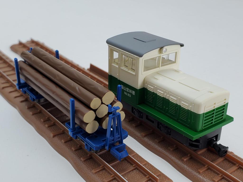Railway Collection Iron Collection Narrow Gauge 80 Nekoyama Forest Railway L Type Diesel Locomotive Two Tone Color Lumber Cart 3 Car Set A Diorama