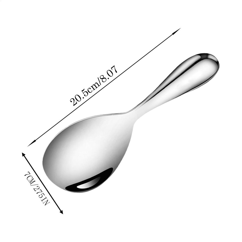 Stainless Steel Rice Spoon Paddle 20.5x7cm Rice Serving Spoon Non-Stick Kitchen Spatula Heat Resistant Home Cooking Utensil