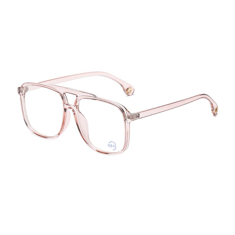 Large Frame Tr90 Myopia Glasses Frame, Men'S And Women'S Double-Beam Flat Glasses, Computer Radiation Anti-Blue Light Glasses Frame, High Quality