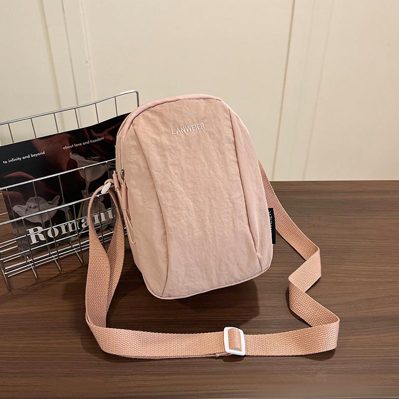 Bag Crossbody Simple With Solid Color And Letter Embroidery Design Daily For