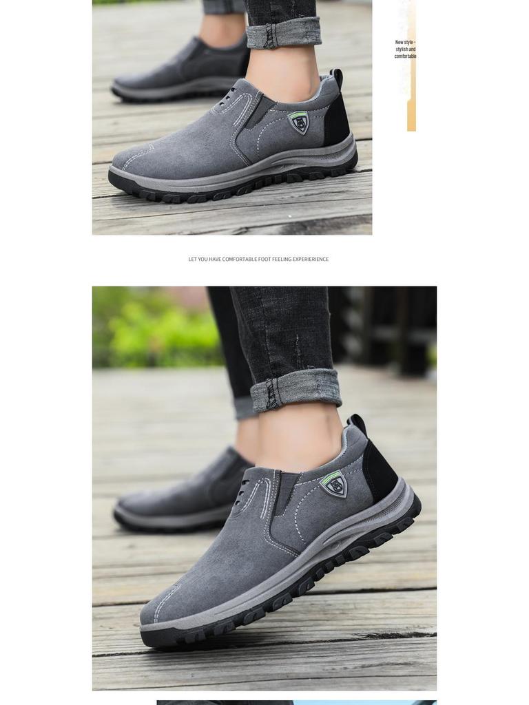 Men's Korean Style Casual Slip-On Shoes - Breathable, Trendy, Large Size