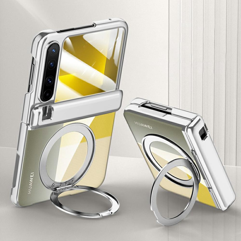 For Huawei Pura X Case Compatible with MagSafe Kickstand Electroplated PC Phone Cover Built-In Screen Protector