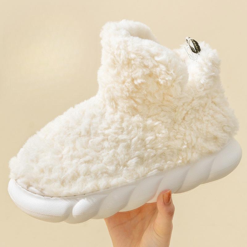 

Thick-soled Snow Boots for Women, Warm and Thickened Anti-slip Cotton Shoes for Women s Outerwear Fits 35-36 белый