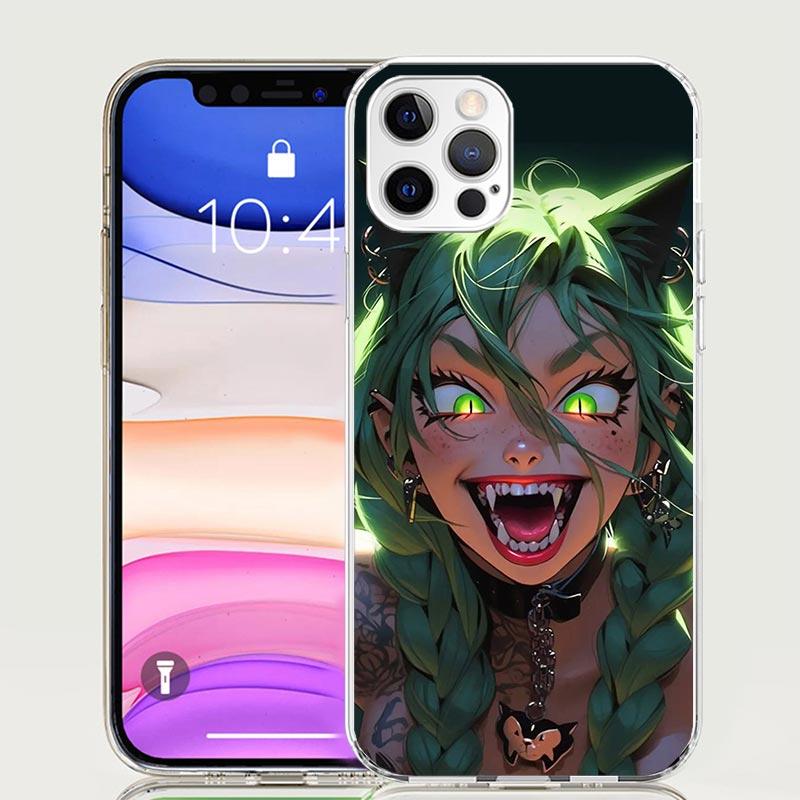 Crazy Gothic Japan Anime Girls Phone Case For Apple iPhone 17 Air 16 15 Plus 14 + 13 Mini 12 11 Pro Max 7 8 SE 16Max Soft Shell