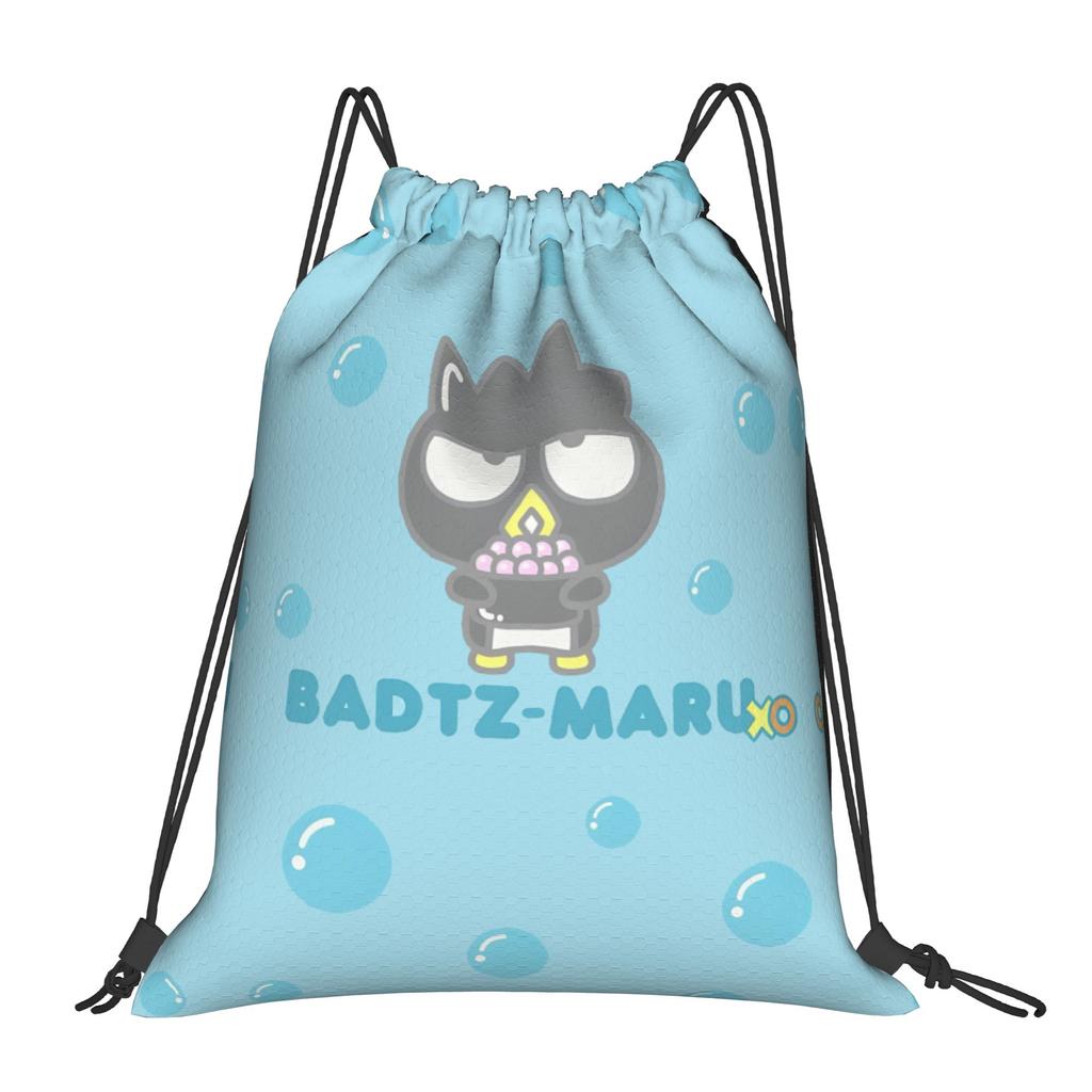 Custom B-BADBADTZ Drawstring Backpack Sports Gym Bag for Men Women Penguin Anime Shopping Sackpack
