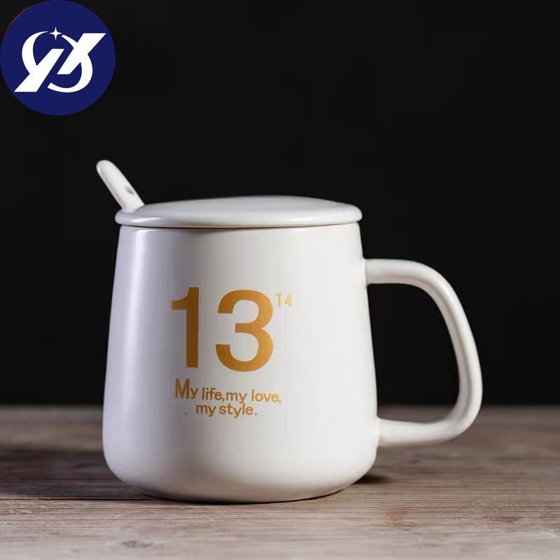 Japanese Style Totoro Coffee Mugs for Lovers Creative Milk Cup with Lid and Spoon Office Simple Ceramic Water Tea Cup Drinkware