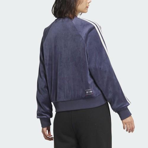 adidas X FEIFEI RUAN Limited Edition Samt-Streifen-Trainingsjacke für Damen, Marineblau