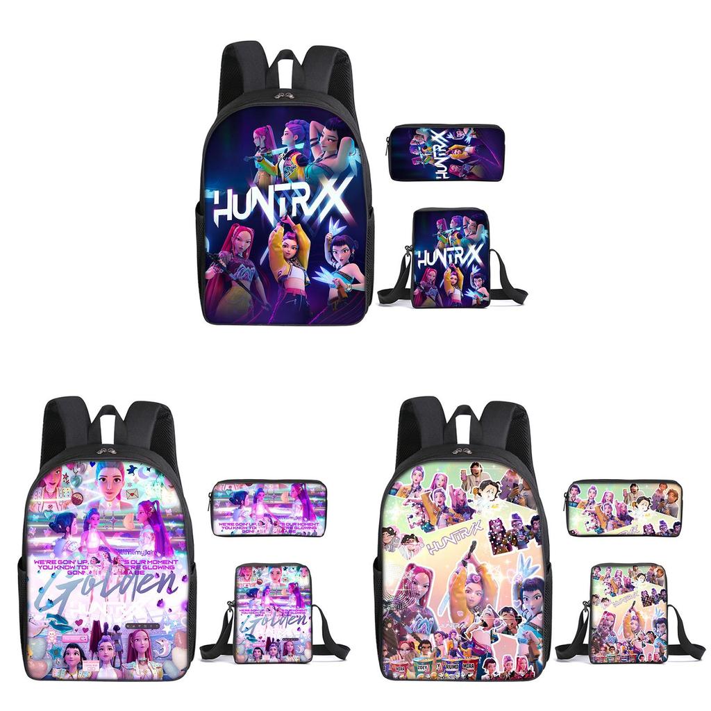 Kpop Demon Hunters School Backpack Set With Oxford Fabric And Air Cushion Straps For Students
