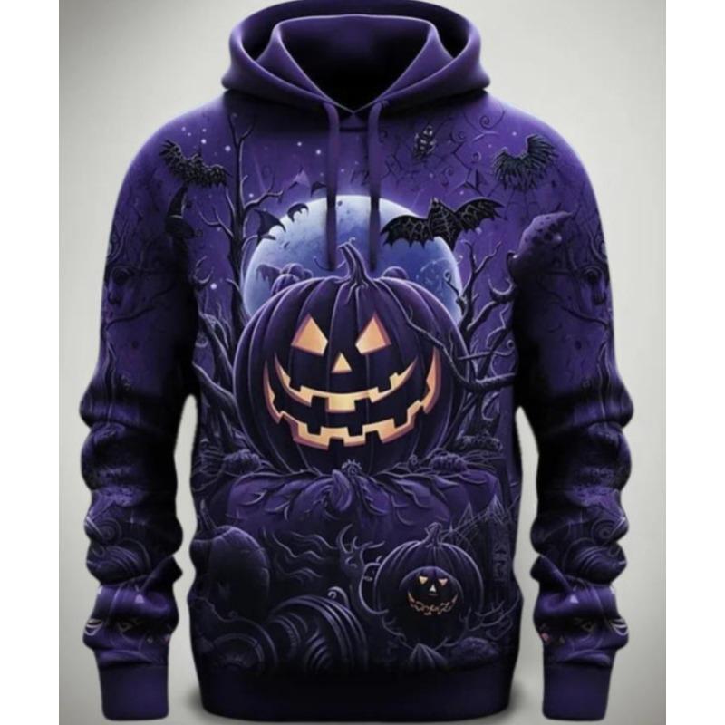 Men's Fall/Winter Halloween Funny Pumpkin 3D Printed Hooded Hoodies & Sweatshirts (men’s)