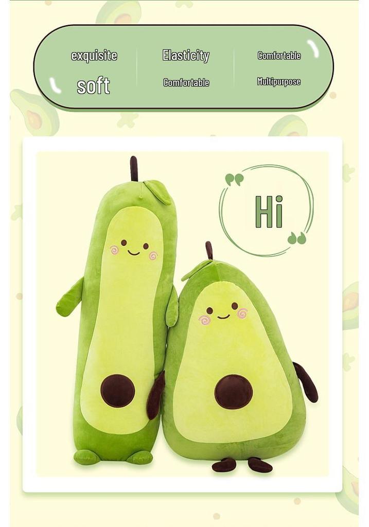Avocado Plush Hugging Pillow - Green Fruit Doll Sleep Cushion