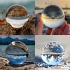 Navaris Glass Sphere for Photography - Glass Photo Ball with Stand - K9 Clear Crystal Ball for Ornamental Decoration - 80mm Diameter