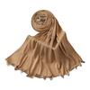 Daily Wear Hijab Scarf for Women Cotton Scarves Head Cover Shawl Wrap with Ruffled Trim for Religious Formal Occasion